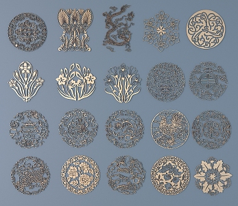 new chinese style carved 3d model