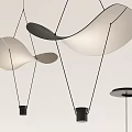 Modern Curved Pendant Lights With Black Metal Frame And Light Shade For Stylish Interior Design