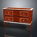 Elegant Wooden Console Cabinet Sideboard With Marble Top And Decorative Drawers