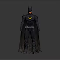 Batman Action Figure In Black Costume With Yellow Chest Symbol And Cape