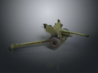 Old Historical Artillery Gun As Vintage Military Weapon With Metal Wheels And Long Barrel 3d model