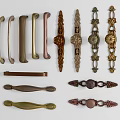 New Chinese Handle Ancient Brass Handle Furniture Hardware 3d model