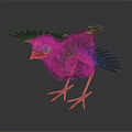 Modern bird robin bird traveling thrush Eurasian robin 3d model