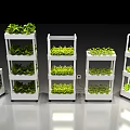 Vertical Multi Tiered Indoor Agricultural Equipment with Green Plant Growing Shelves