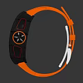 High End Sports Watch With Vibrant Orange Strap And Black Transparent Mechanical Dial