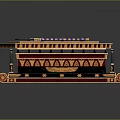 Ancient Weapon With Red Gold Decoration And Intricate Wheeled Structure Design