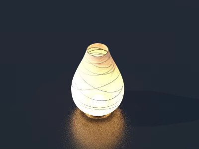 Decorative White Small Lamp with Spiral Pattern Illuminated Modern Home Decor 3d model