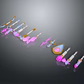 Cold weapons Sword Axe Hook Fork Spear Trident Melee Weapon Military 3d model