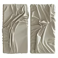 Beige Textured Wall Decor with Wrinkled Drapery Design for Home Interior Decoration