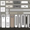 Diverse Collection of Air Conditioners and Fans With Wall Mounted Floor Standing and Table Models