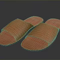 Soft Comfortable Orange Slippers with Woven Upper Design for Daily Indoor Home Use