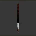 Traditional Calligraphy Writing Brush With Wooden Handle Metal Ferrule And Bristle Tip