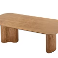 Nordic Solid Wood Simple Dining Table with Silent Wind Solid Wood Dining Table Nordic Long Dining Table 3d model