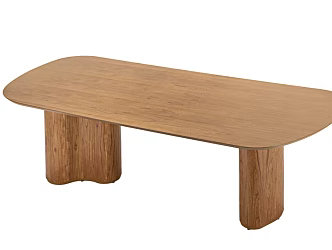 Nordic Solid Wood Simple Dining Table with Silent Wind Solid Wood Dining Table Nordic Long Dining Table 3d model