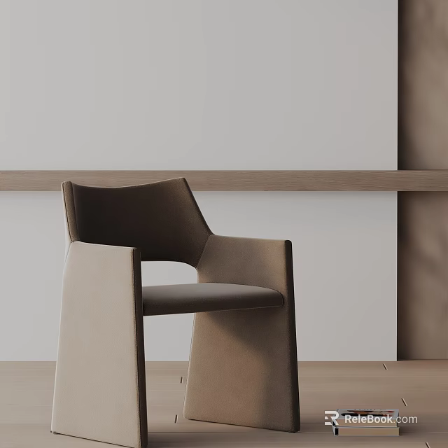 Modern Minimalist Leisure Chair Design With Sleek Armrest And Neutral Fabric Upholstery 3d model 