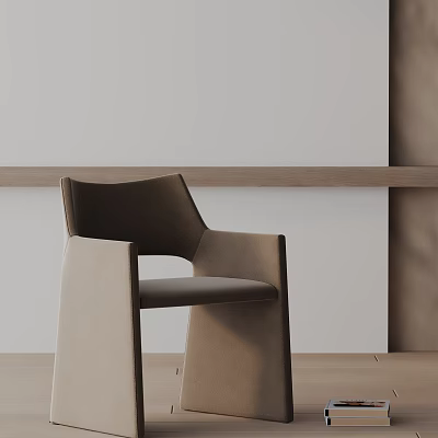Modern Minimalist Leisure Chair Design With Sleek Armrest And Neutral Fabric Upholstery 3d model