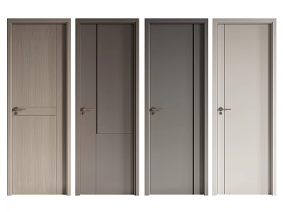 Modern Flush Doors with Sleek Design and Various Colors for Interior Spaces 3d model