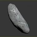 Natural Grayish Blue Stone with Irregular Shape and Surface Texture on Black Background