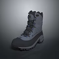 Gray And White Hiking Boots With High Top Design And Non Slip Rubber Soles