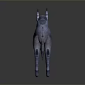 Gray Donkey Standing On Smooth Surface With Reflective Floor And Erect Ears 3d model