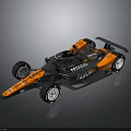 Formula Race Car With Sleek Aerodynamic Design Orange Blue Livery And Sponsor Logos