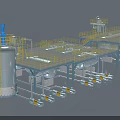 Large Scale Industrial Equipment Featuring Storage Tanks Piping And Platforms 3d model
