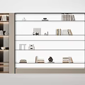 Elegant Modern Glass Display Cabinet With Books Decorative Items And Vases
