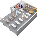 Smartphone Experience Hall Mobile Phone Table 3d model