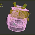 Mechanical Sci Fi Helmet With Metallic Body Green Tubes And Glowing Stripe