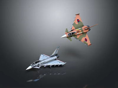 Realistic Fighter Jet Models With Camouflage Design And Gray Color Scheme 3d model