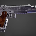 Modern Tactical Pistol With Wooden Grip Metal Body And Tactical Design Features