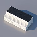 Household Cleaning Sponge With Stacked Design Black Top And White Textured Surface