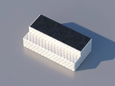 Household Cleaning Sponge With Stacked Design Black Top And White Textured Surface 3d model