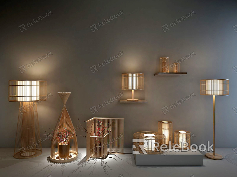 New Chinese Lamps Combination Zen Floor Lamp Table Lamp Ornaments model