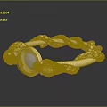Golden Braided Hardware Tool Component Featuring Circular Design And Smooth Finish 3d model