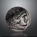 Ancient Silver Coin With Detailed Profile Head And Intricate Carving Design