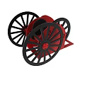 Antique Mechanical Device With Red Body And Large Black Spoked Wheels