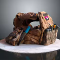 Tactical Utility Vest With Multi Pocket Camo Design For Tool Storage And Red Patch