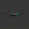 Futuristic Sci Fi Aircraft With Sleek Design Transparent Wings Blue Glowing Details And Orange Cockpit
