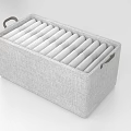 Practical Gray Fabric Storage Basket With Handles And Divided Compartments For Organizing Home Items 3d model