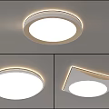 Modern Round And Square Ceiling Light With Illuminated Edge And Sleek Design 3d model