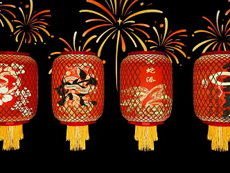 New Chinese Lantern Year of the Snake New Year Bamboo Lantern National Tide Zodiac Snake Lantern Spring Festival New Year's Day Atmosphere Light Traditional New Year Decoration Lantern Year of the Snake Lantern Festival Lantern 3d model
