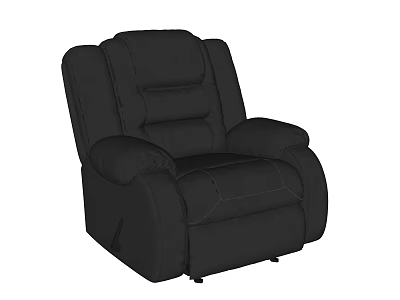 Black Leather Single Sofa Modern Style Comfortable Design Living Room Furniture 3d model