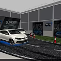 R Track Experience Indoor Scene With Golf R Scirocco And Cones On Track Layout