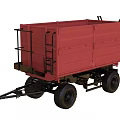 Red Utility Vehicle With Cargo Bed Ladder And Heavy Duty Transport Wheels