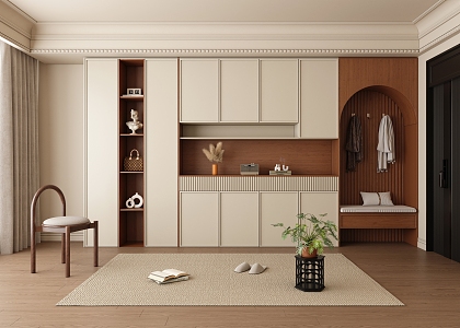 Modern Middle Ancient Clothes and Shoes Cabinet Entrance Cabinet Entrance Cabinet 3d model