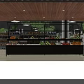 Supermarket Grocery Fresh Produce Section With Fruits Vegetables And Shelf Displays