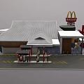 Modern McDonald's Restaurant Building Exterior Featuring Coca Cola Signage And Drive Thru Lane