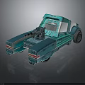 Futuristic Teal Concept Car With Unique Silhouette And Exposed Engine Parts