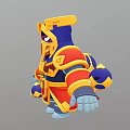Cartoon Character Warrior Armor Heavy Infantry Game Character Game Character Anime Character Armor Warrior Samurai 3d model